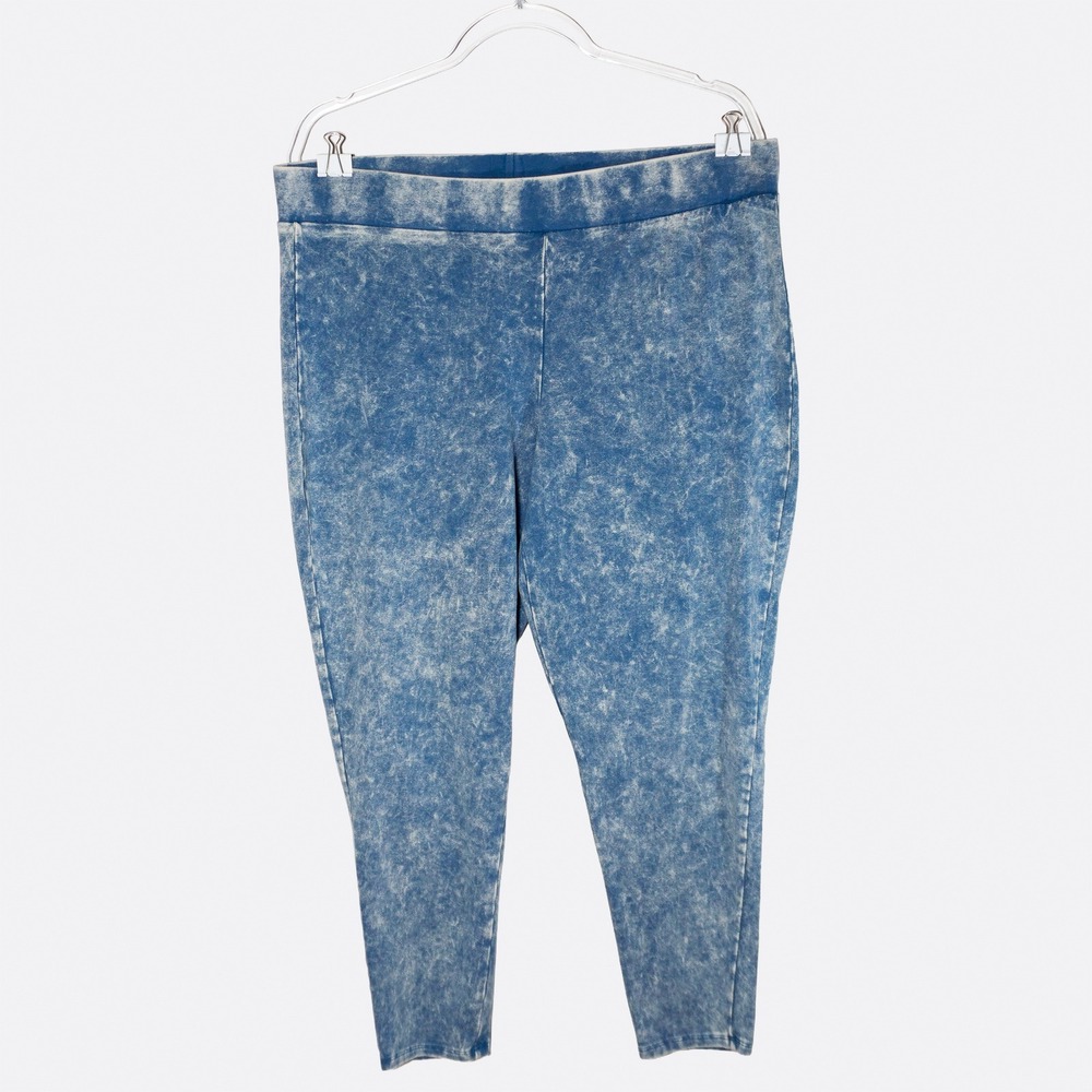 Torrid Acid Wash Leggings Blue Plus Size 3X Stretch Cotton Blend - Picture 2 of 5